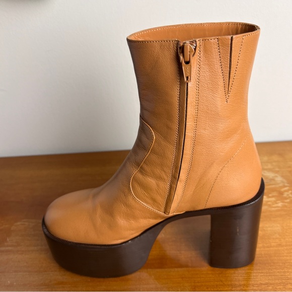 Simon Miller High Raid Low Leather Platform Heeled Fall Boots - Picture 14 of 15